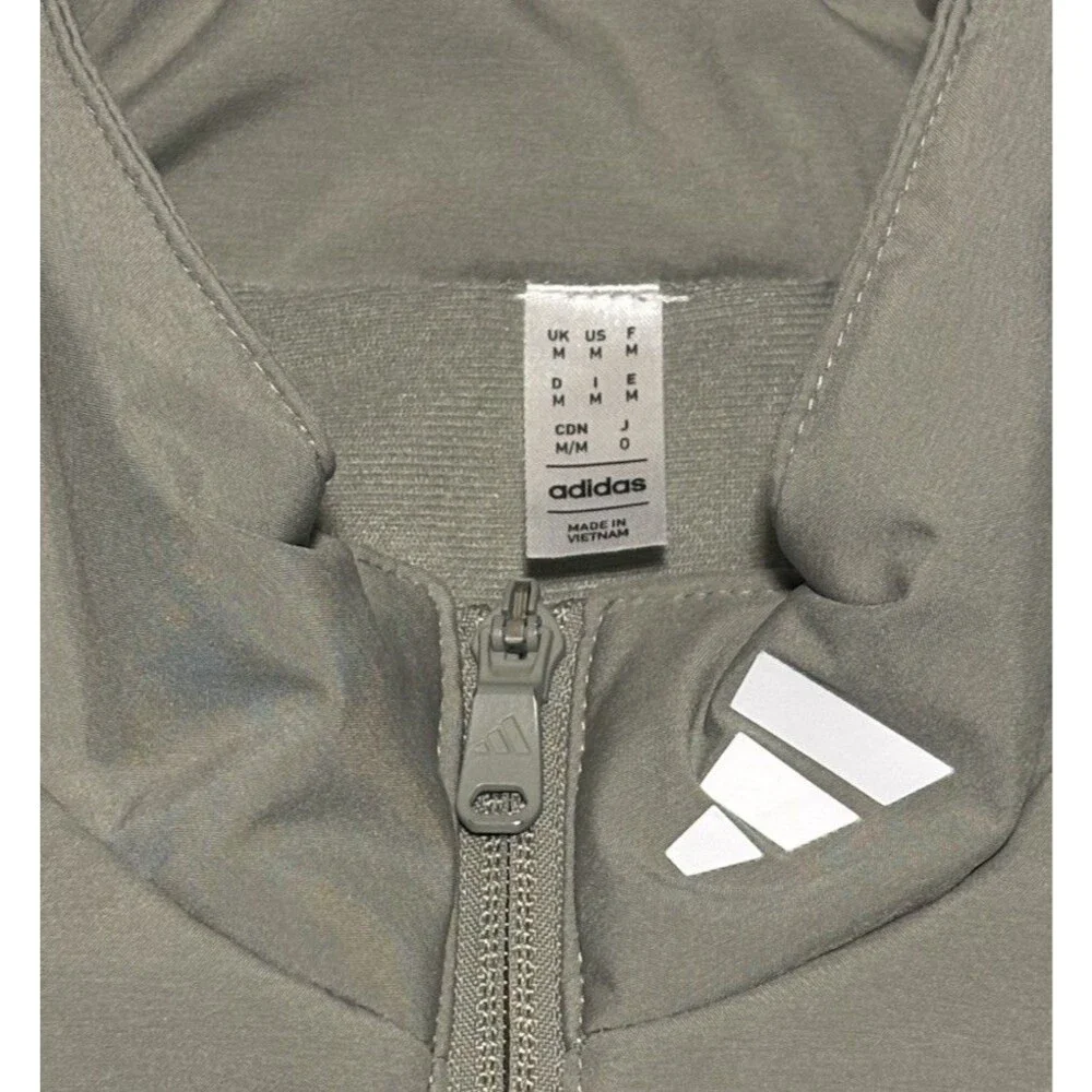 Adidas Men's Quilted Warm Premium Full Zip Puffer Jacket Olive Green Medium